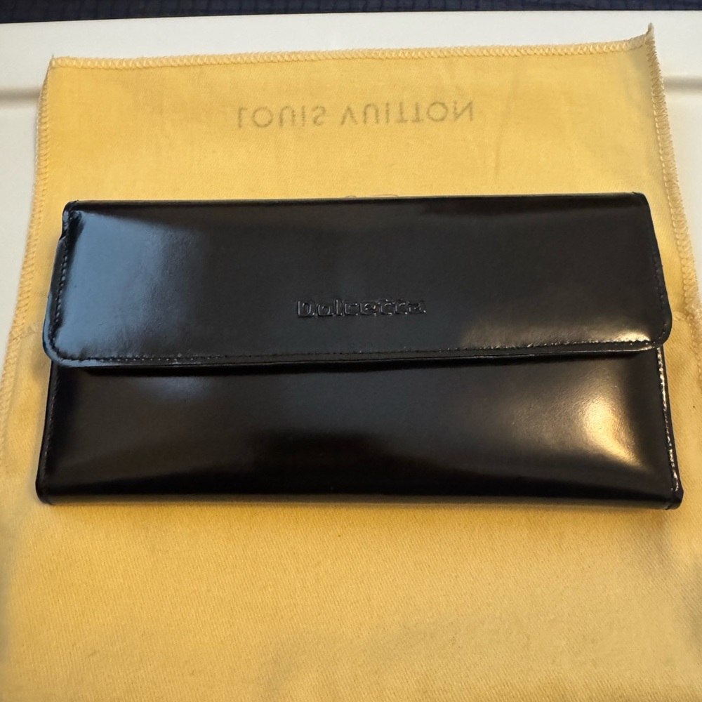 Dulcetta Black Box Calf Leather Wallet
